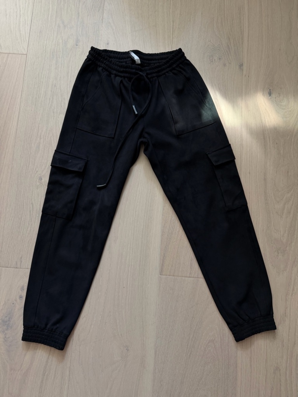 Suede Cargo Jogger Pants